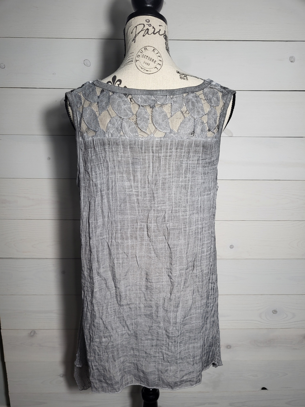 India Boutique Top Cotton Crinkle Lace Asymetrical Hem Tunic Flowy Cotton BOHO. - Picture 6 of 9